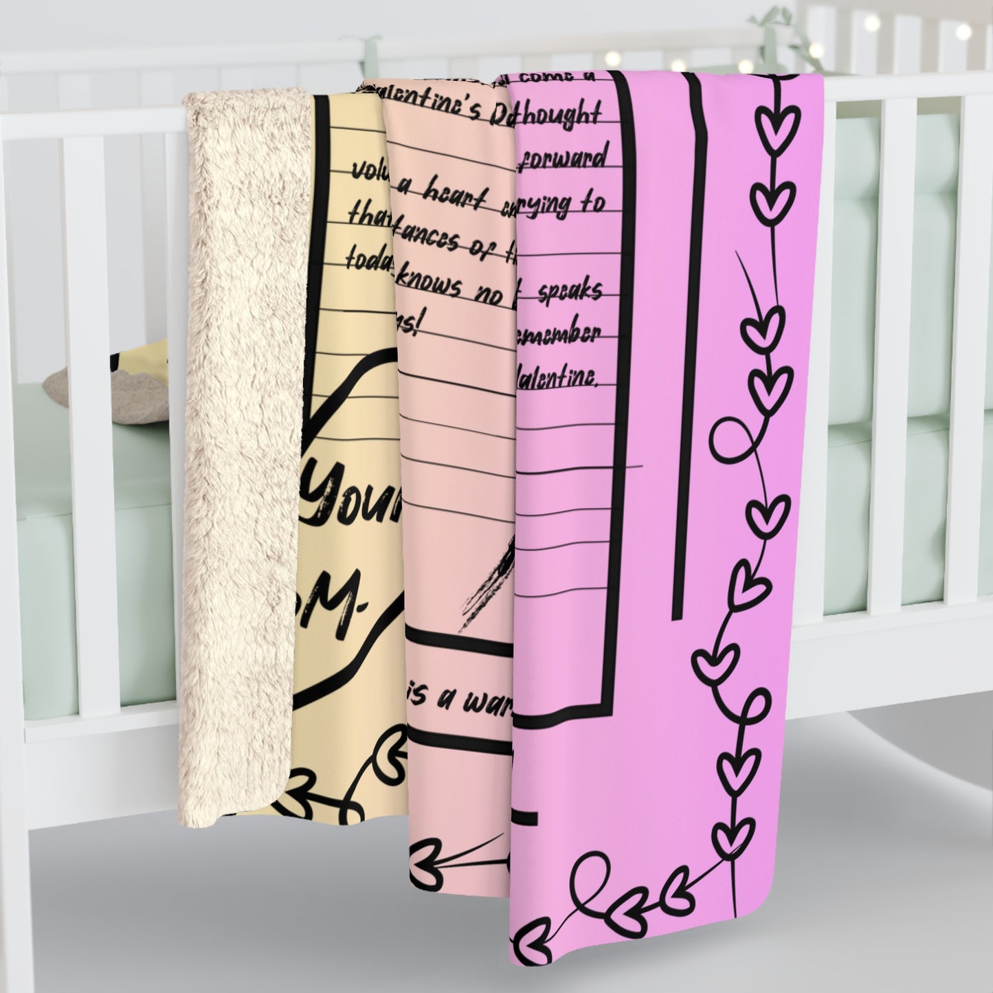 Custom Valentines Sherpa Fleece Blanket