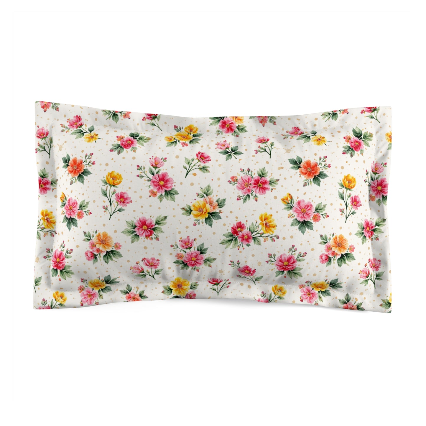 Wildflower Sprinkle Pattern – Splatter Bloom Collection – Decorative Pillowcase Sham