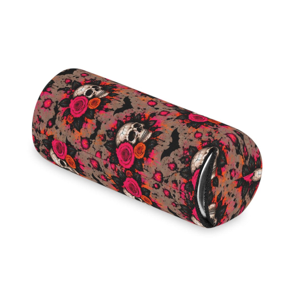 Deadly Blooms Pattern Foam Grip Koozie | Gothic Floral Skull Can Cooler by Subbin4Sanity