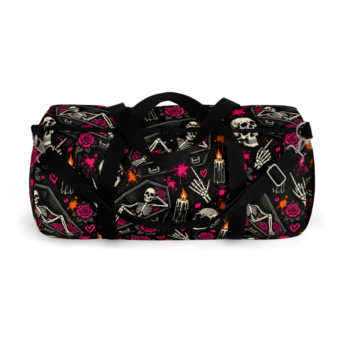 Dead & Unbothered Duffel Bag | Skull & Rose Halloween Travel Bag by Subbin4Sanity