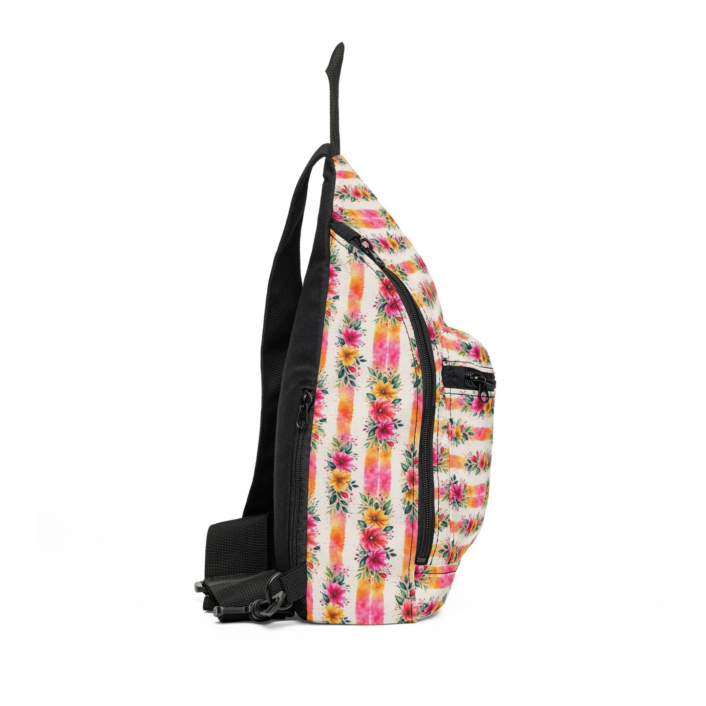 Wildflower Garden Stripe Pattern – Splatter Bloom Collection – Crossbody Sling Bag