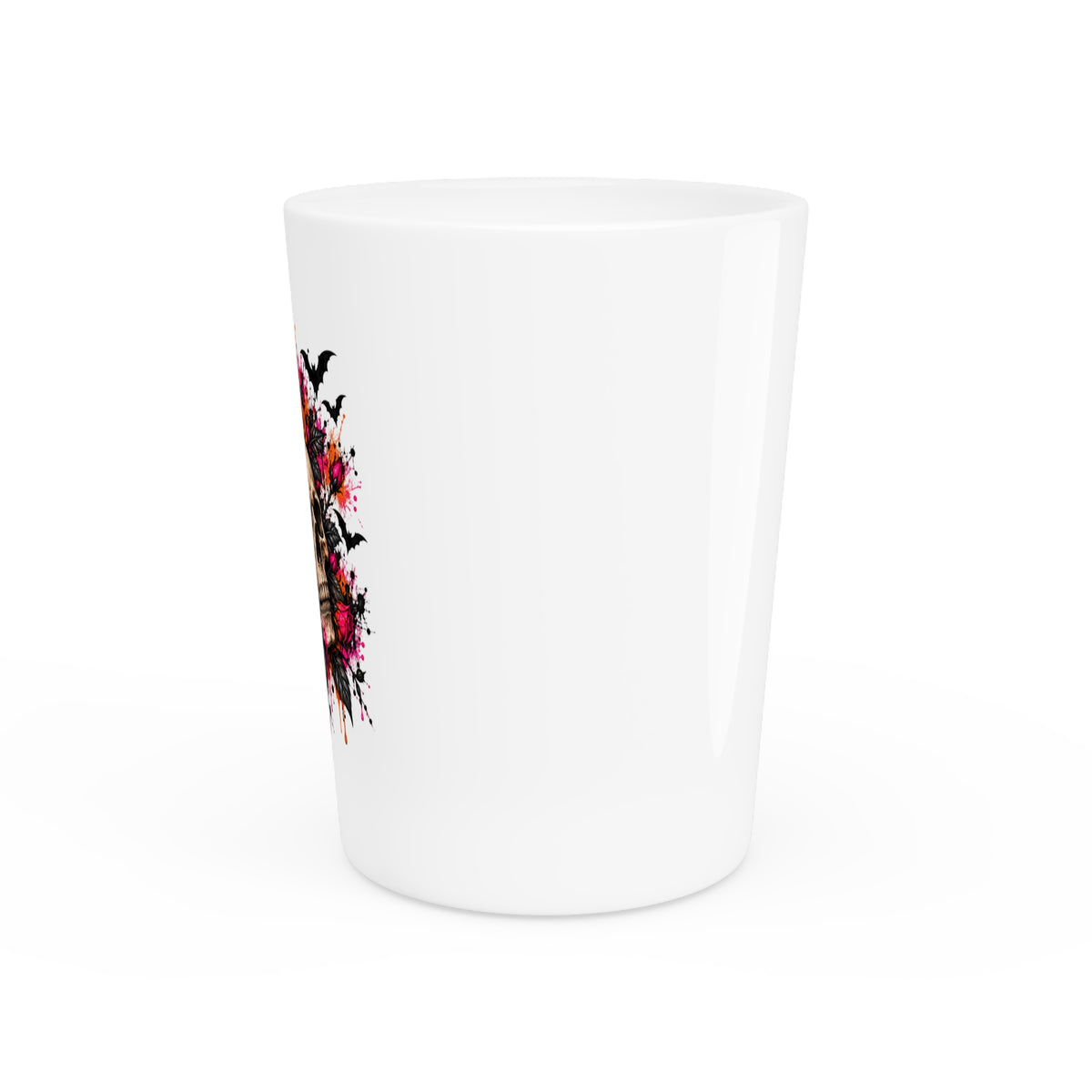 Deadly Blooms Shot Glass | Gothic Floral Skull Drinking Glass by Subbin4Sanity