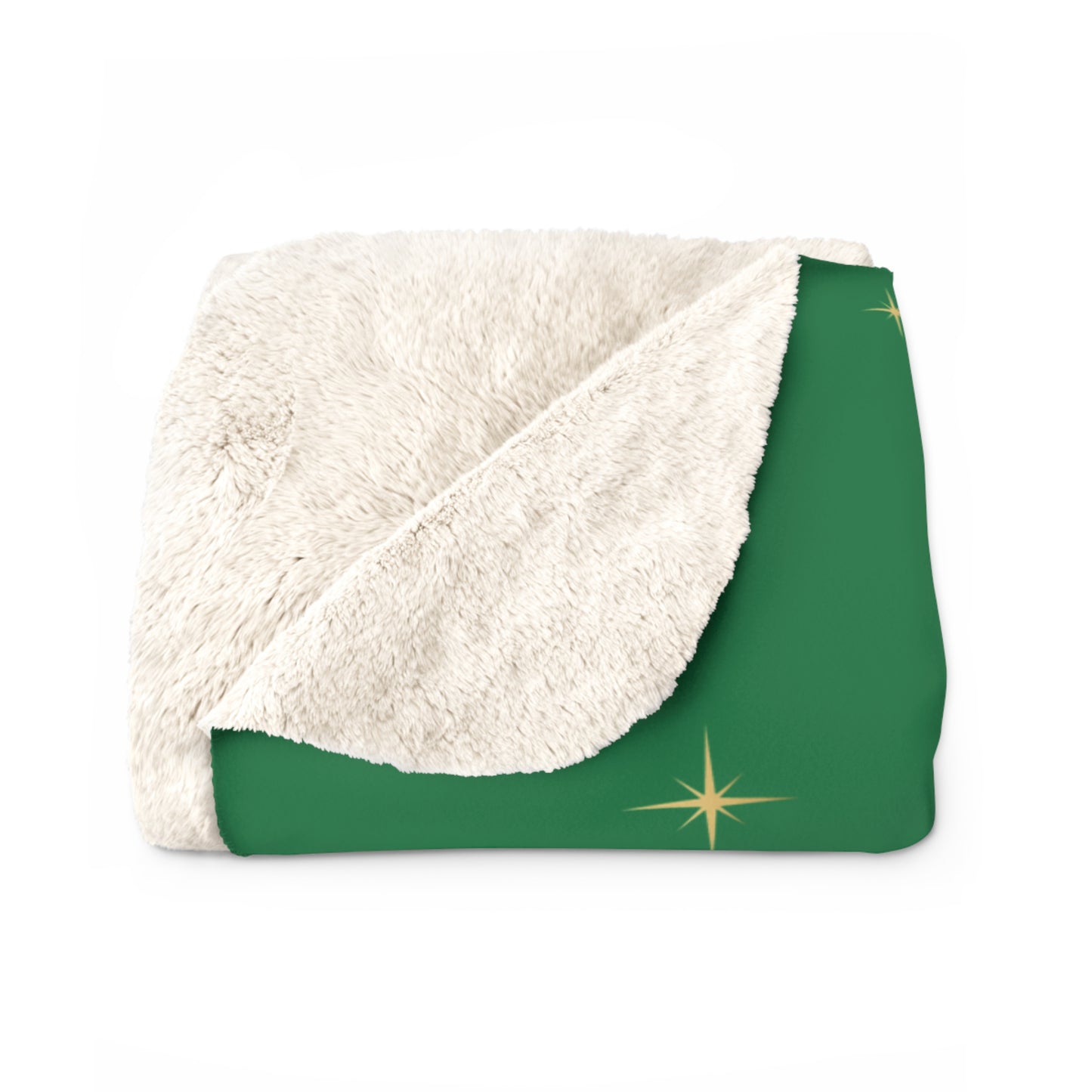 Green Christmas sherpa fleece blanket with funny holiday quote