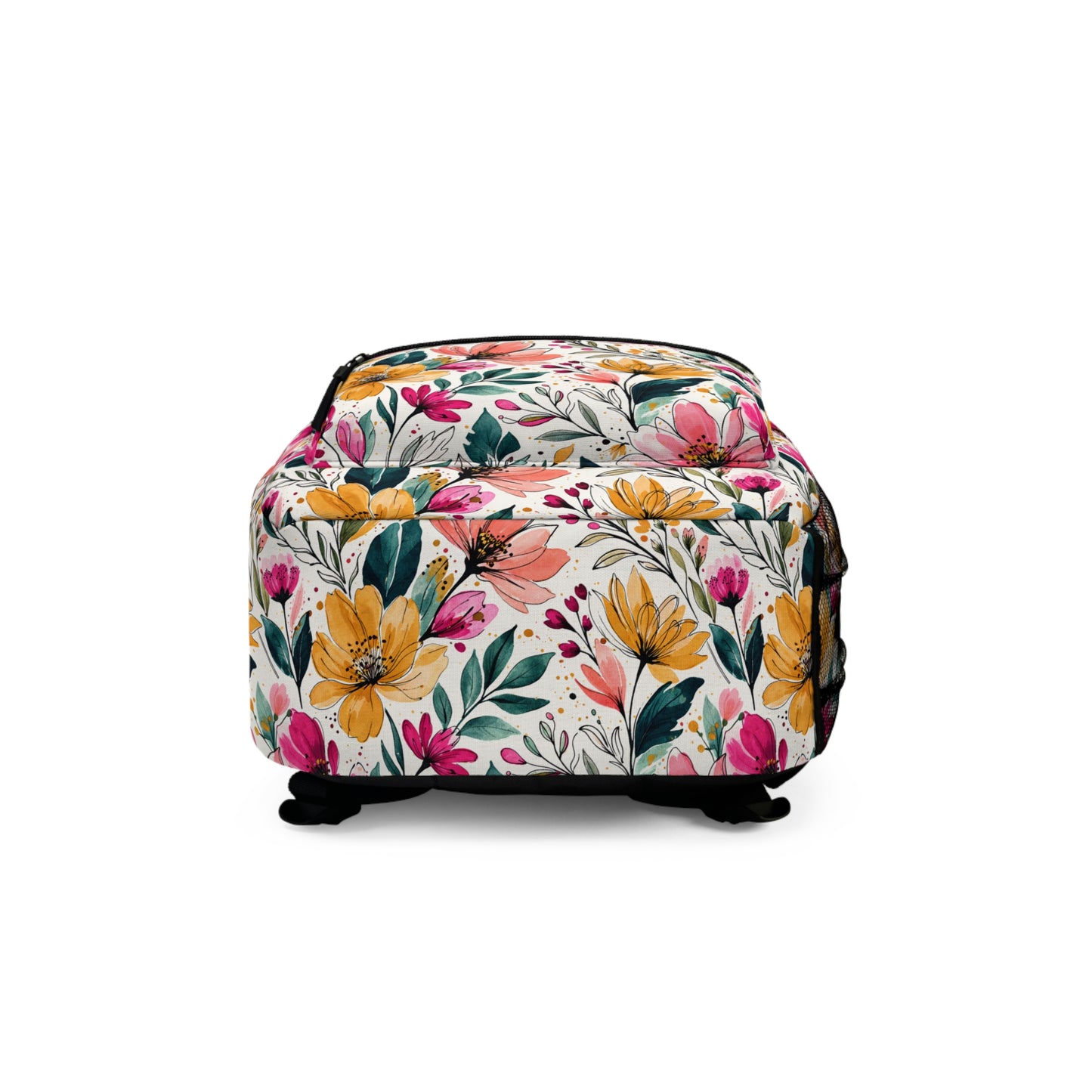 Modern Botanical Wildflower Pattern – Splatter Bloom Collection – School Backpack