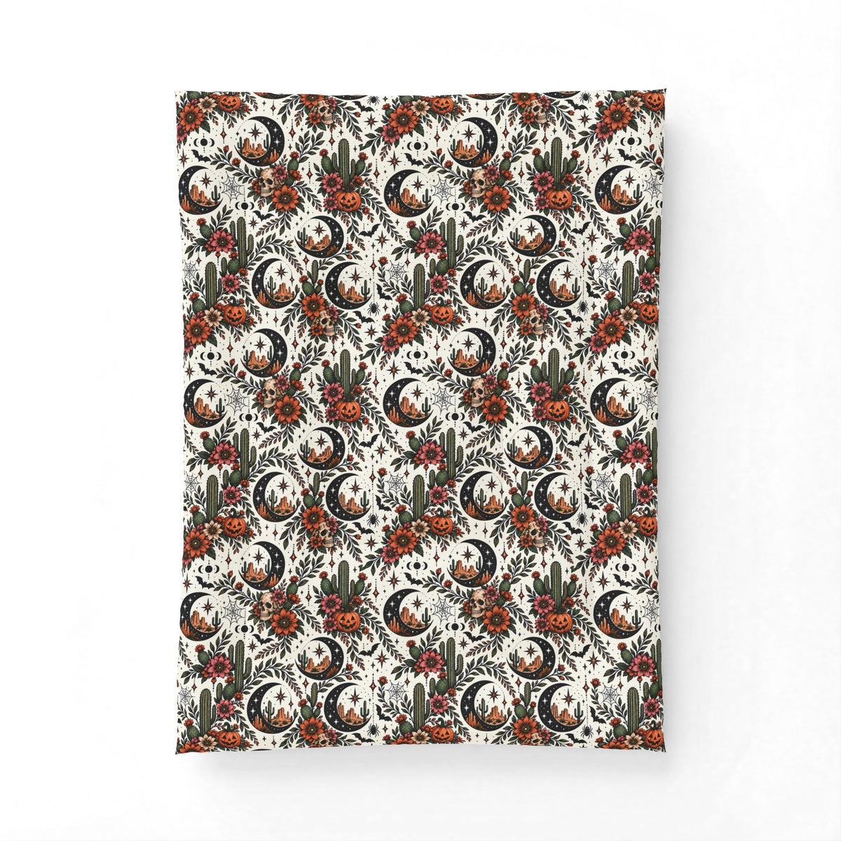 Crescent Blooms Comforter | Boho Celestial Floral Halloween Bedding by Subbin4Sanity