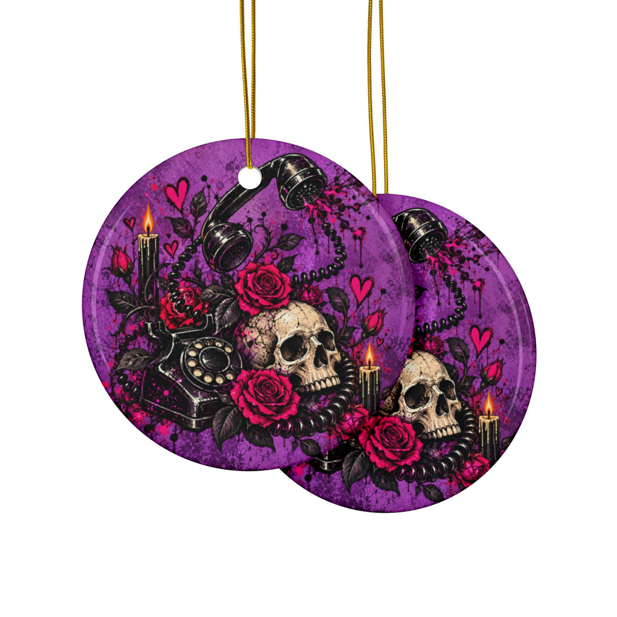 Karma’s Calling Ceramic Ornament | Gothic Halloween Ornament & Holiday Gift Tag by Subbin4Sanity