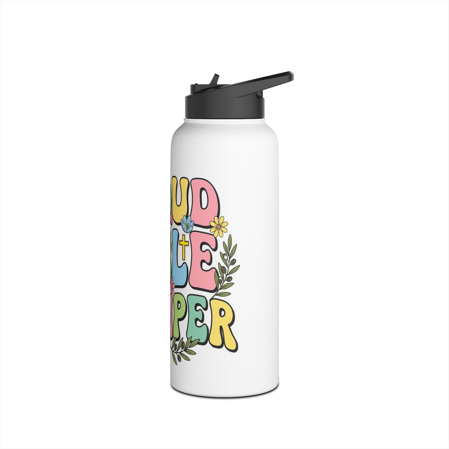 Proud Bible Thumper Multicolor Spring Easter Faith Stainless Steel Water Bottle