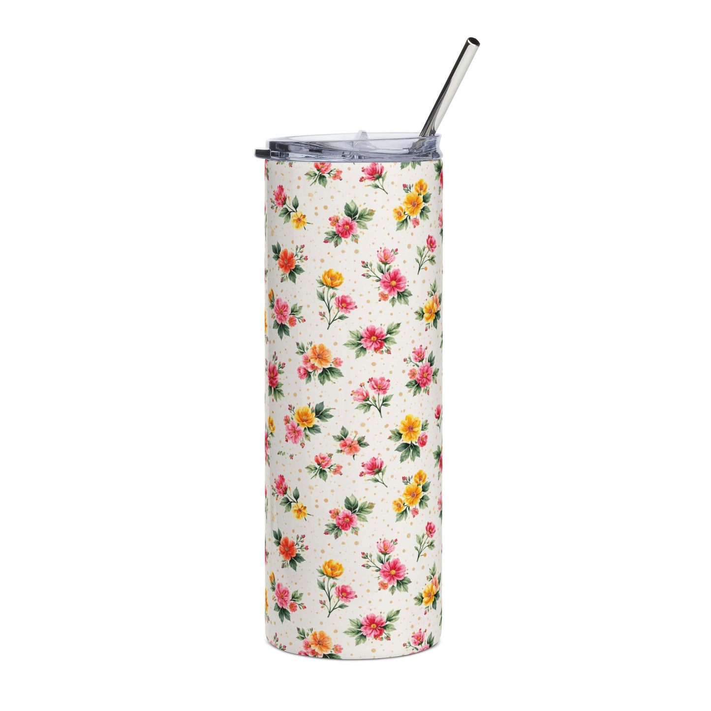 Wildflower Sprinkle Pattern – Splatter Bloom Collection — 20oz Stainless Steel Tumbler