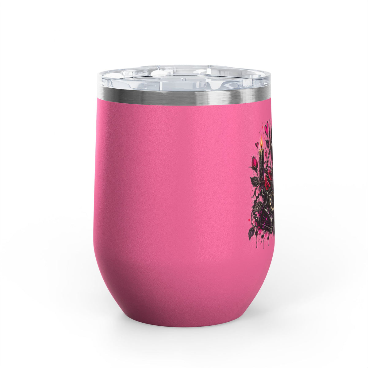 Karma’s Calling 12oz Wine Tumbler | Gothic Skull & Telephone Stainless Steel Cup by Subbin4Sanity