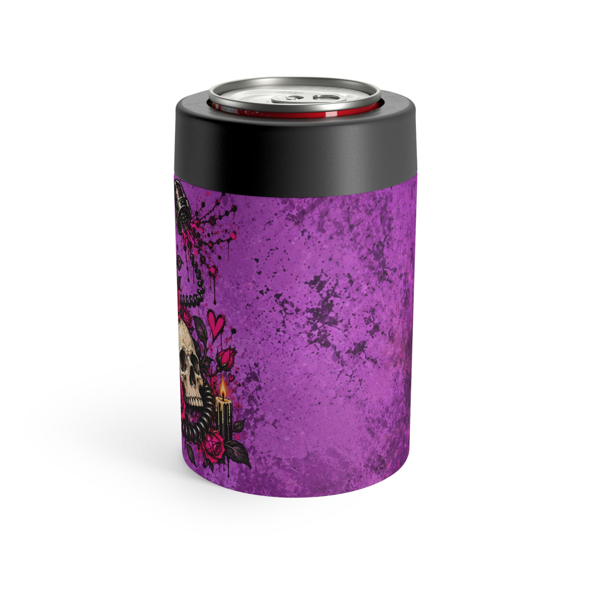 Karma’s Calling 12oz Insulated Stainless Steel Koozie | Gothic Skull Can Holder by Subbin4Sanity
