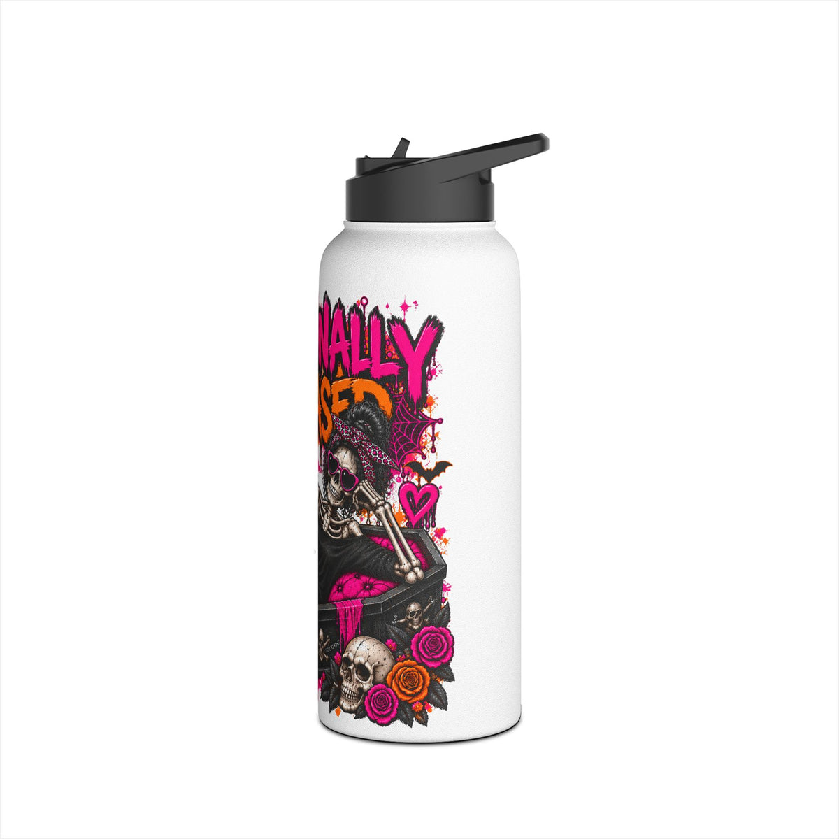 Emotionally Deceased Stainless Steel Water Bottle | Sarcastic Gothic Insulated Bottle by Subbin4Sanity