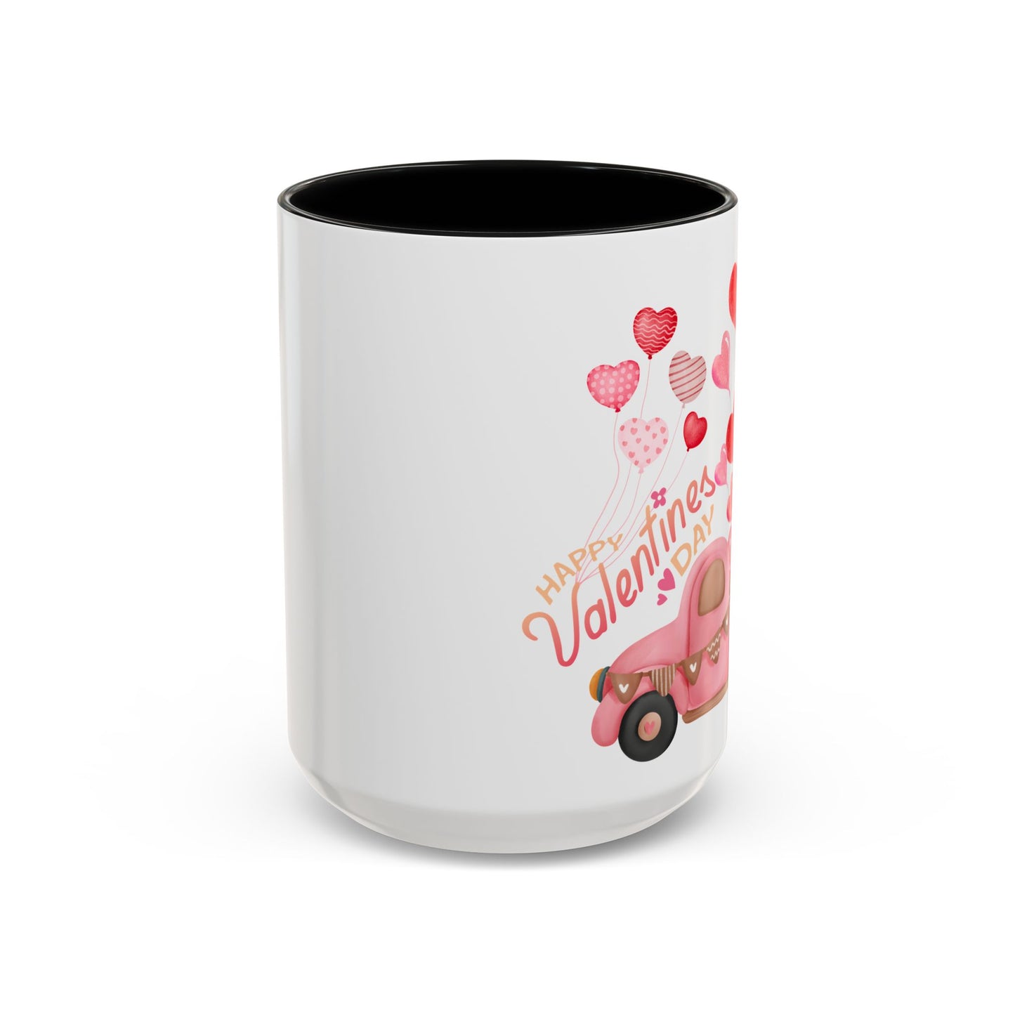 Valentines day truck with heart balloons Mug, 11oz, "Valentines Day"
