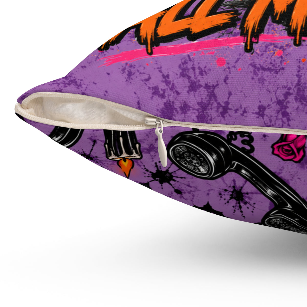If Karma Needs Help, Call Me + Karma’s Calling Double-Sided Pillowcase & Insert | Gothic Halloween Decor by Subbin4Sanity