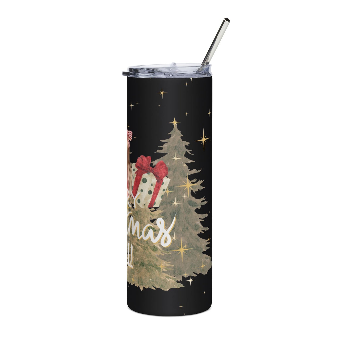 Christmas Tumbler 20oz — 'Merry Christmas Y'all' Holiday Stainless Steel Cup