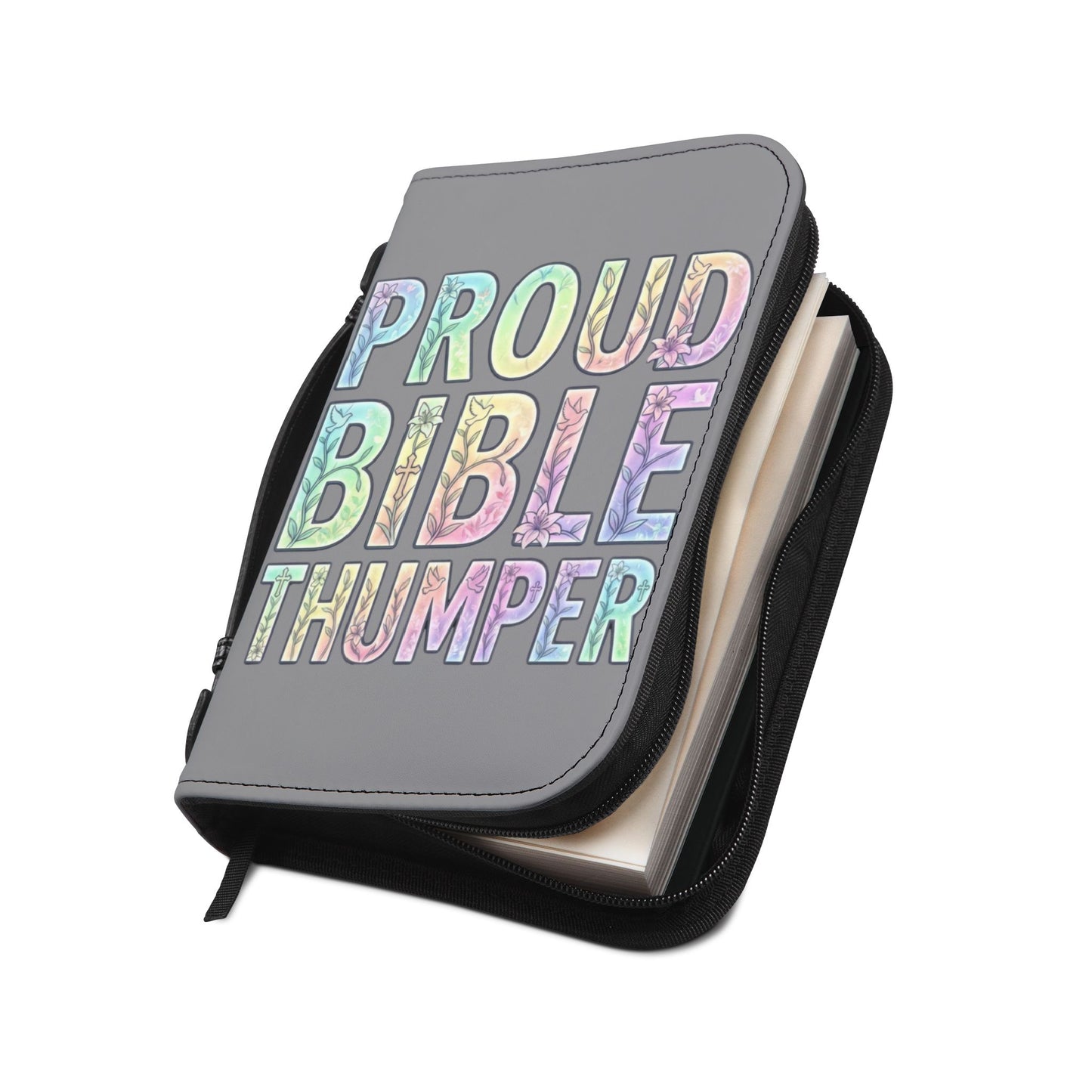 Proud Bible Thumper Pastel Rainbow Easter Faith Zippered Bible Cover