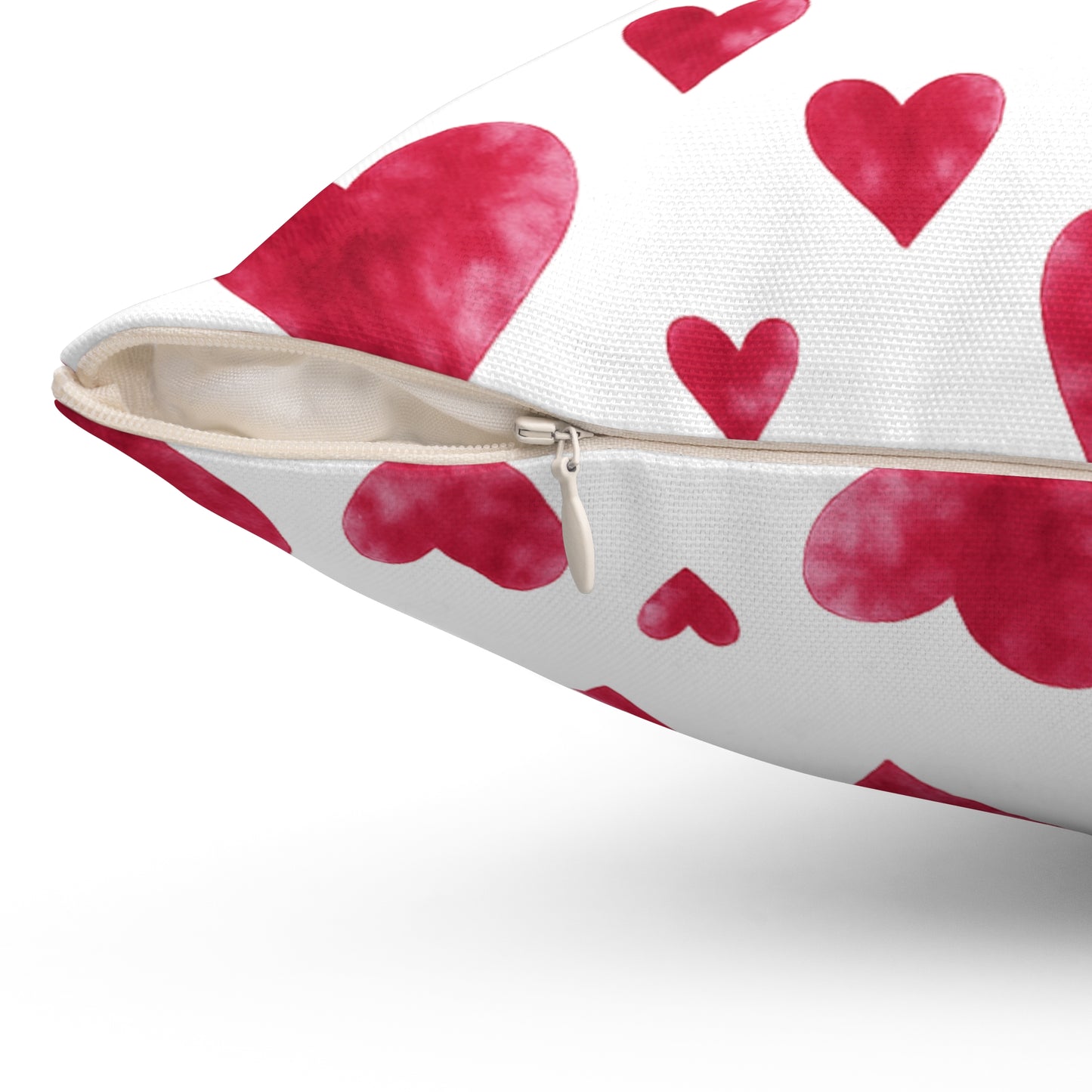 Red Watercolor Heart Double Sided Pillowcase & Pillow Insert