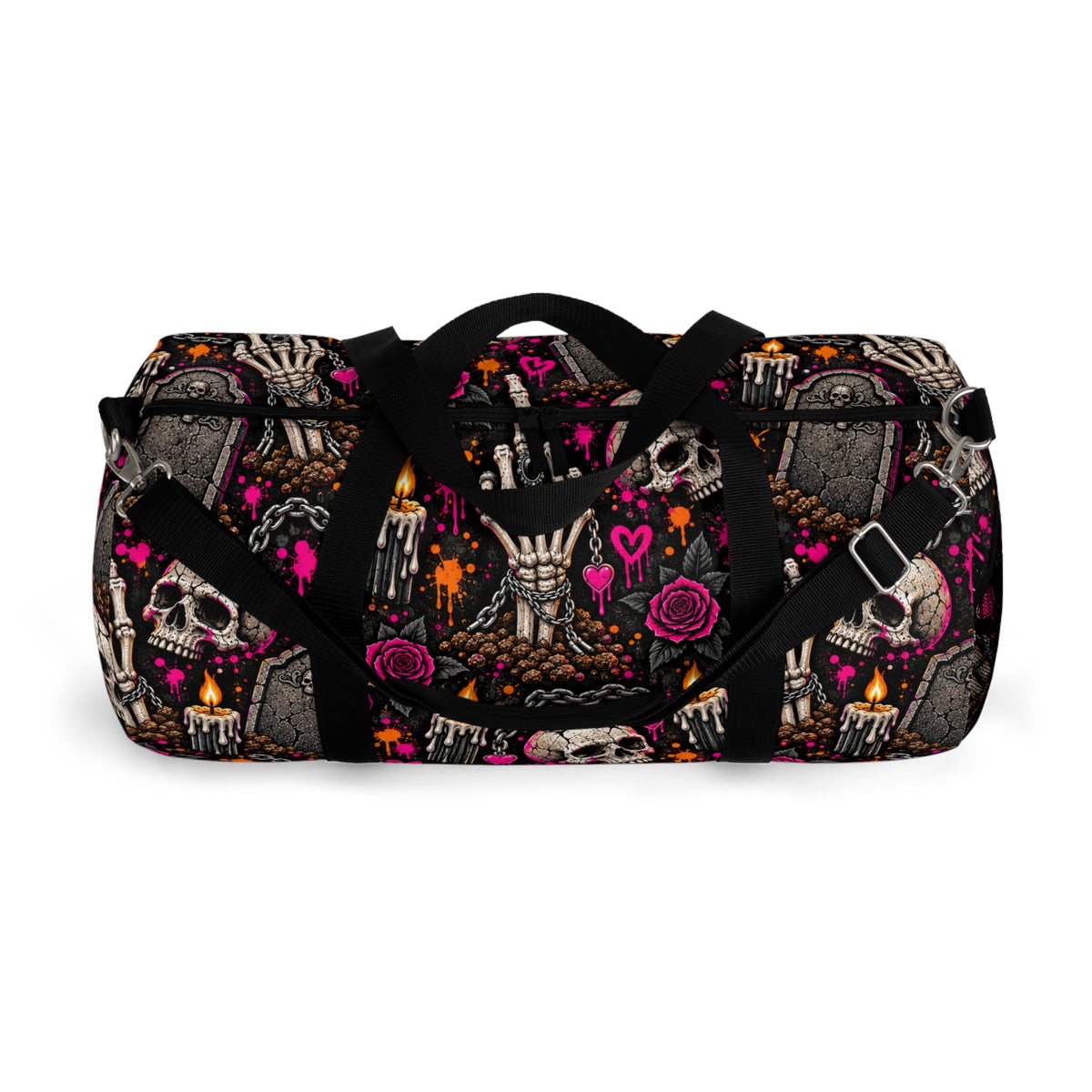 Dirt & Defiance Duffel Bag | Skull & Rose Halloween Travel Bag by Subbin4Sanity