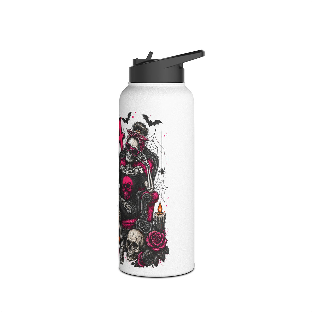 If Karma Needs Help Call Me Stainless Steel Water Bottle | Sarcastic Gothic Insulated Bottle by Subbin4Sanity