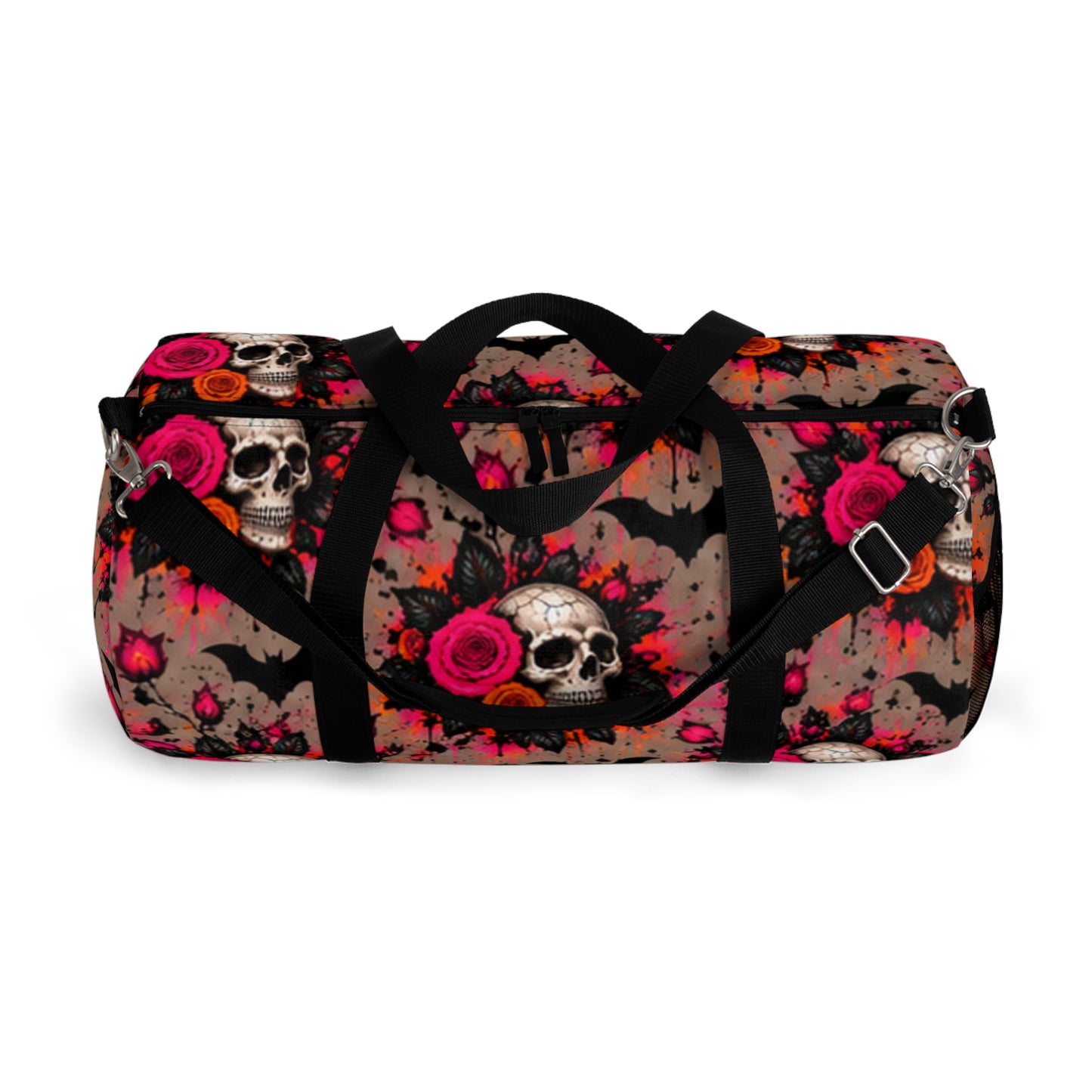 Deadly Blooms Duffel Bag | Skull & Rose Halloween Travel Bag by Subbin4Sanity