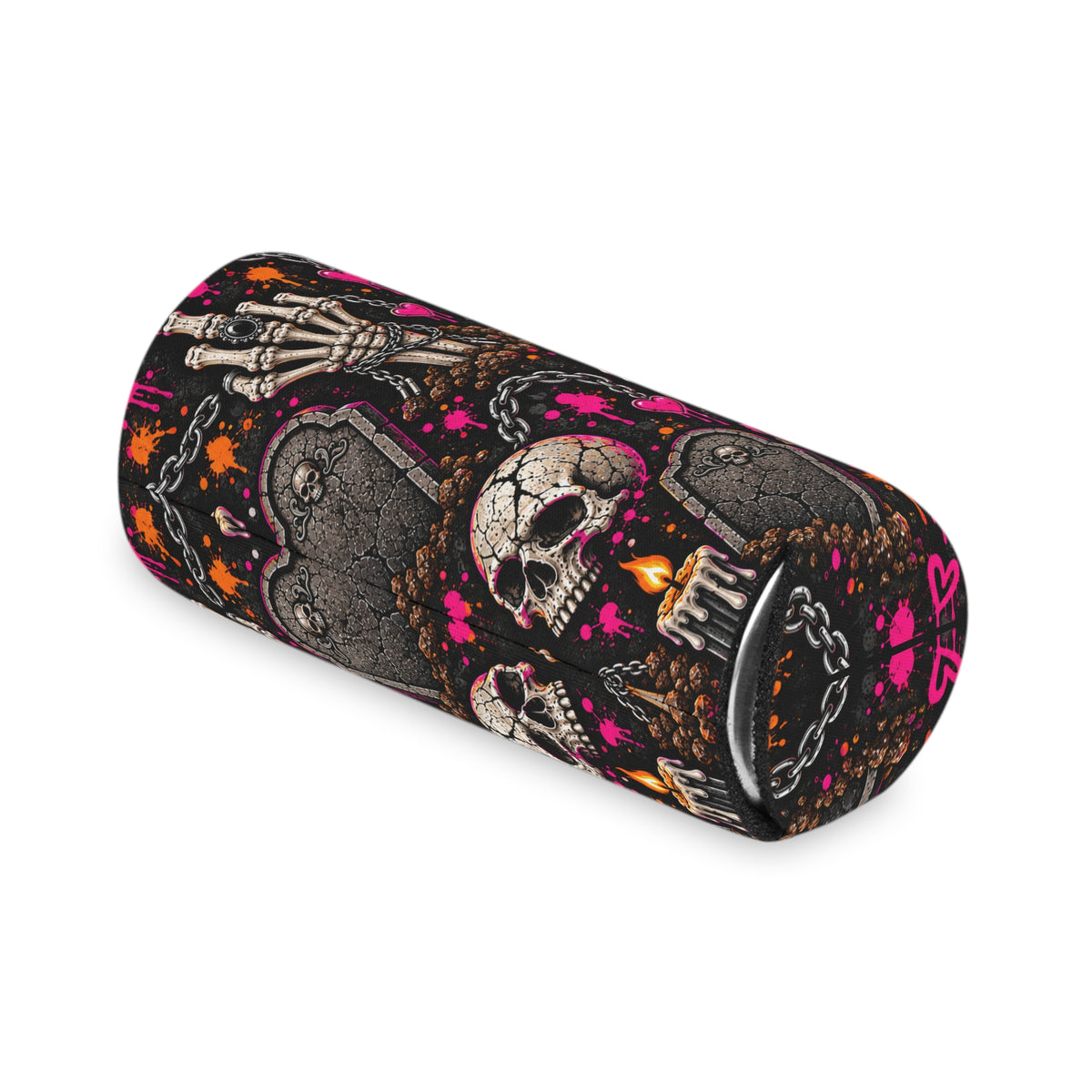 Dirt & Defiance Pattern Foam Grip Koozie | Gothic Skeleton & Floral Can Cooler by Subbin4Sanity