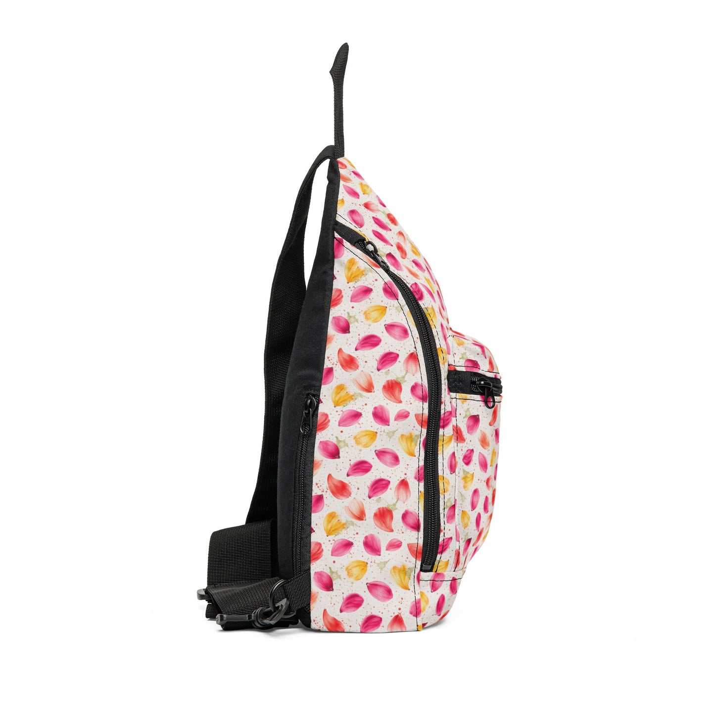 Watercolor Spring Petals Pattern – Splatter Bloom Collection – Crossbody Sling Bag