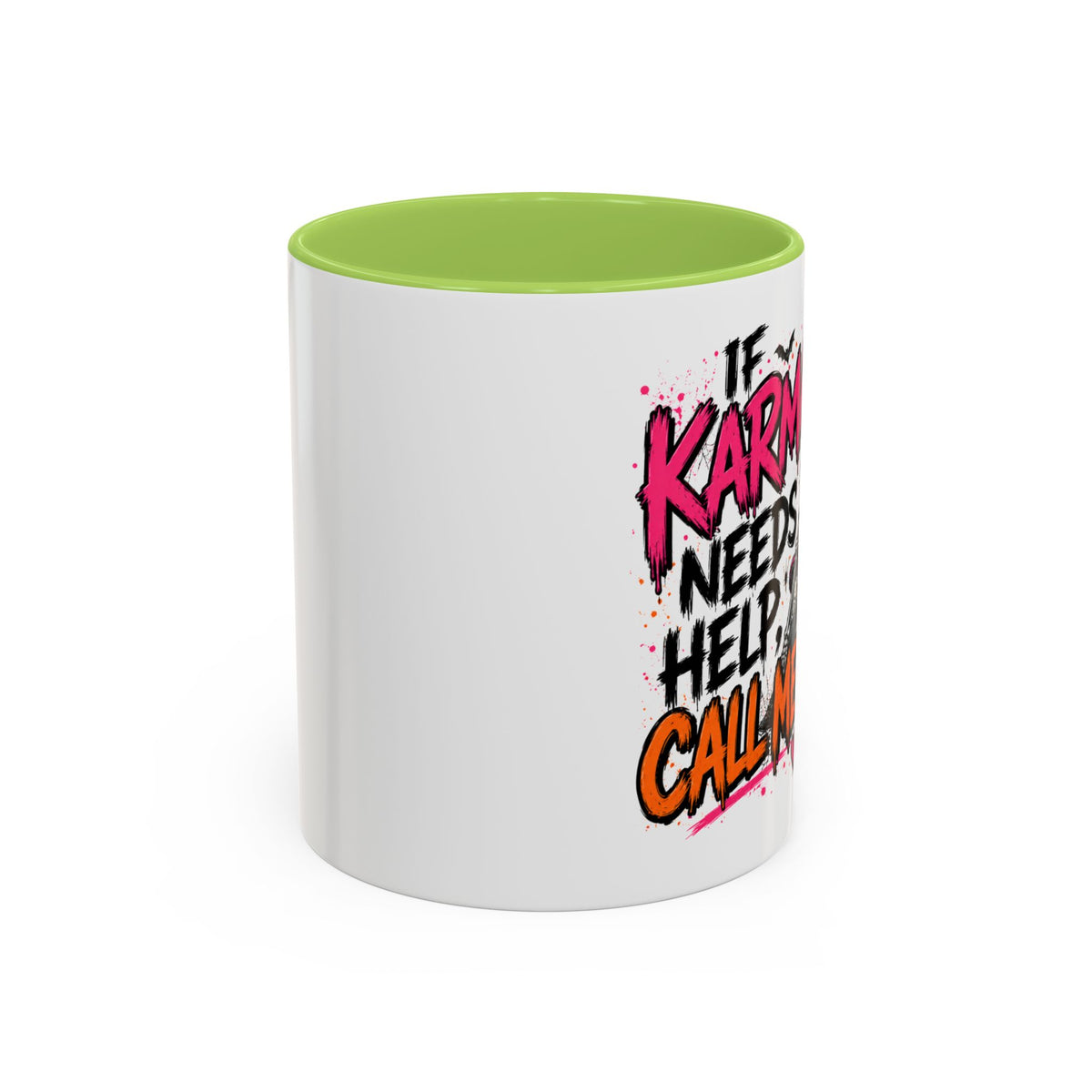 If Karma Needs Help Call Me Coffee Mug | Sarcastic Gothic Ceramic Mug by Subbin4Sanity