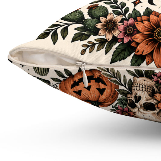 Born to Bloom Beneath Desert Moonlight – Double-Sided Boho Halloween Pillowcase & Insert
