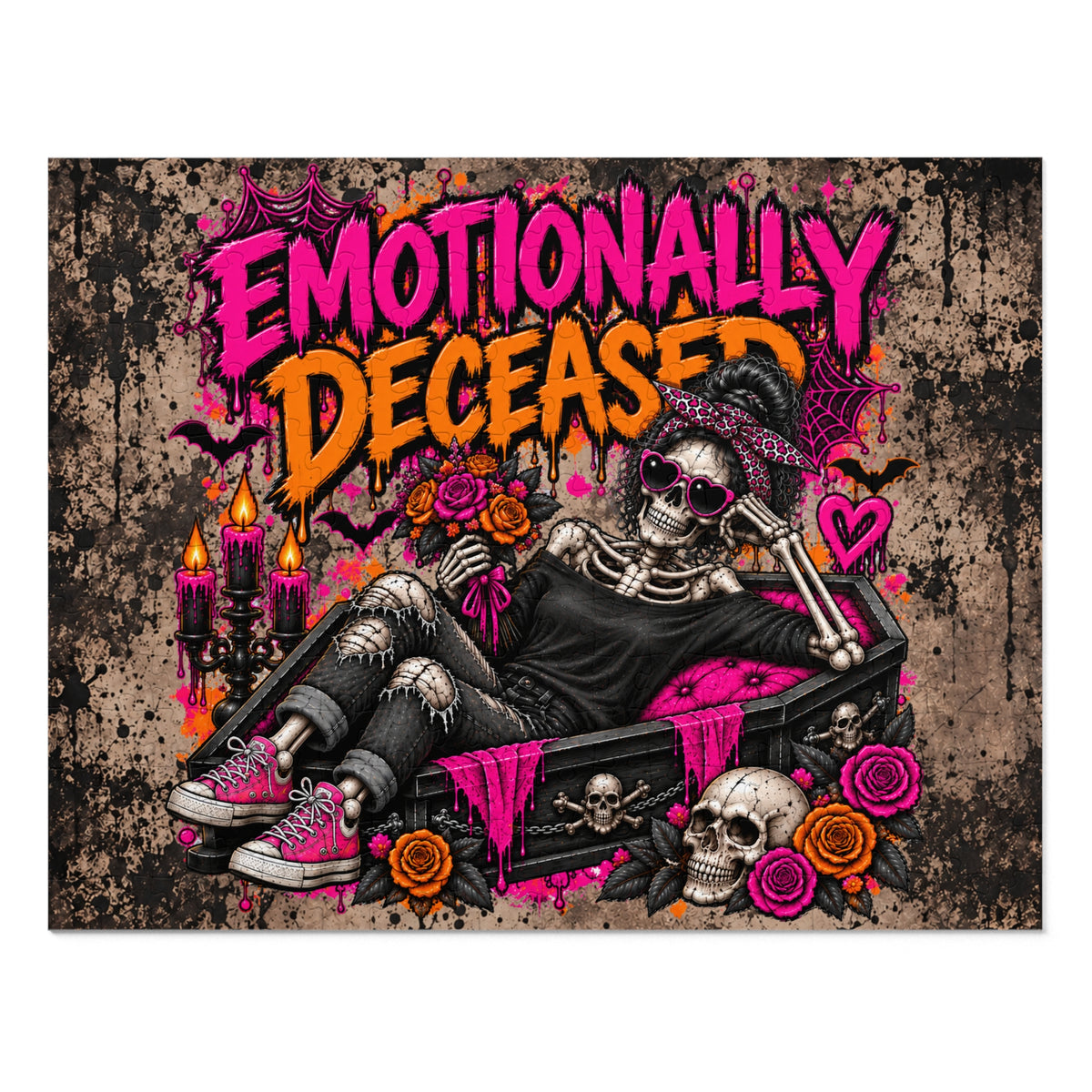 Emotionally Deceased Halloween Jigsaw Puzzle | Dark Humor Gothic Puzzle by Subbin4Sanity