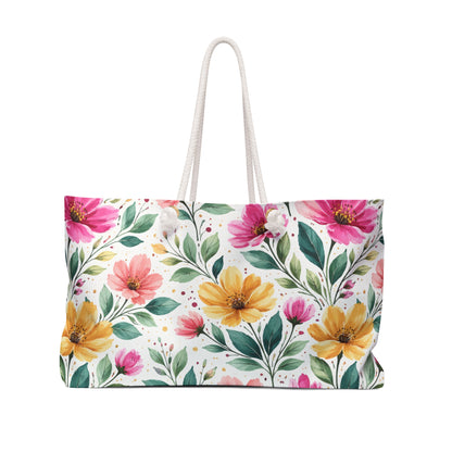 Watercolor Wildflower Garden Pattern – Splatter Bloom Collection – Weekender Tote Bag