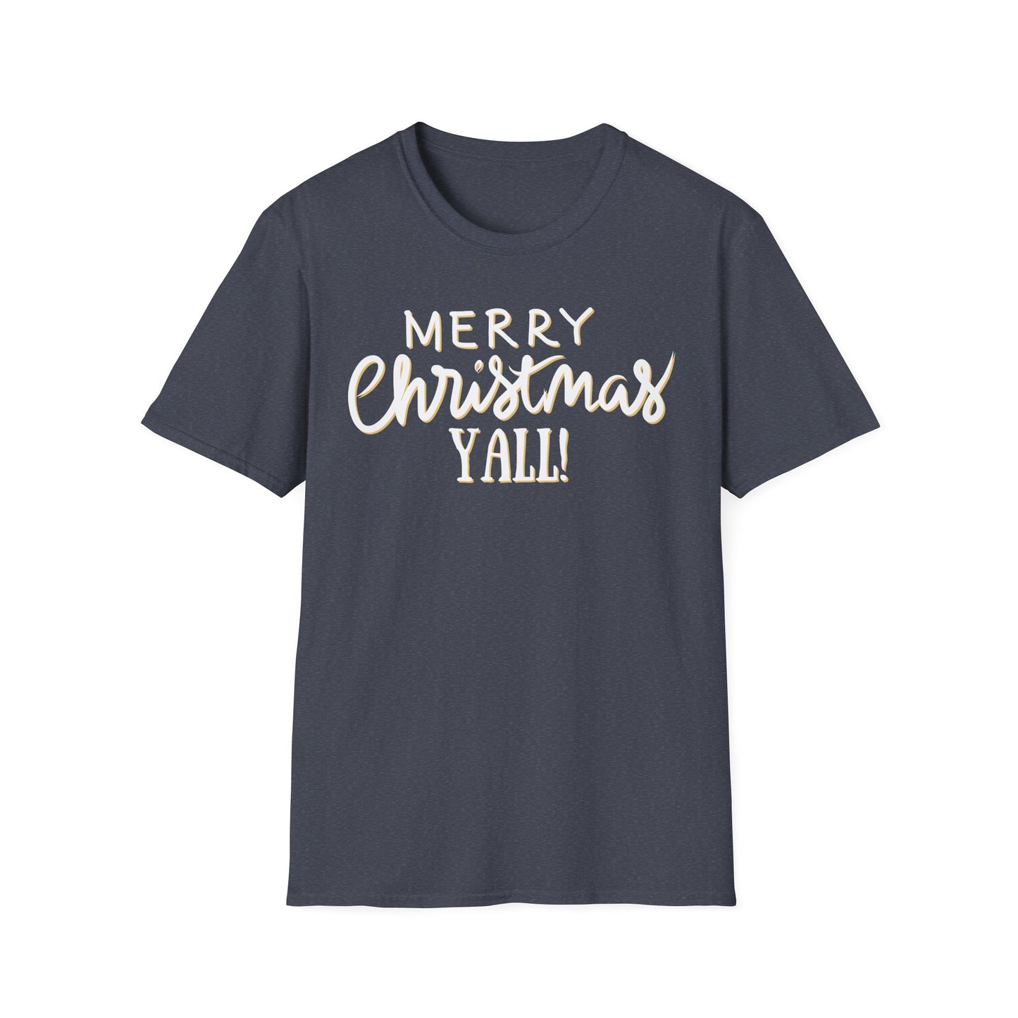Merry Christmas Y’all Text Graphic T-Shirt | Southern Holiday Tee by Subbin4Sanity