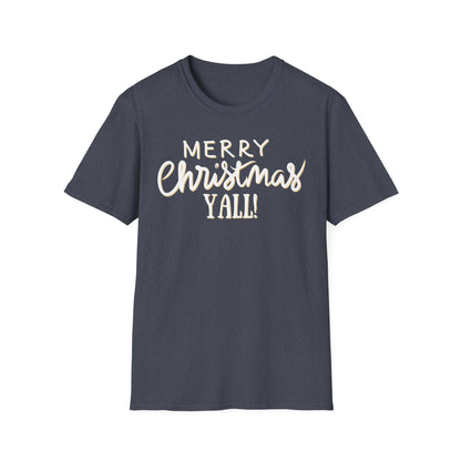 Merry Christmas Y’all Text Graphic T-Shirt | Southern Holiday Tee by Subbin4Sanity