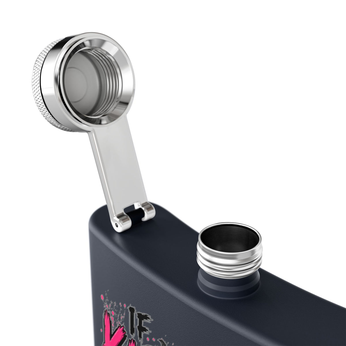 If Karma Needs Help, Call Me 6oz Stainless Steel Flask | Sarcastic Gothic Drinking Flask by Subbin4Sanity