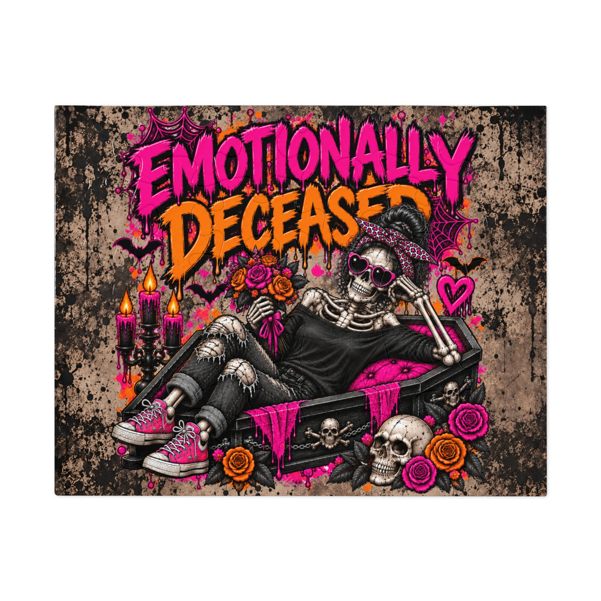 Emotionally Deceased Halloween Jigsaw Puzzle | Dark Humor Gothic Puzzle by Subbin4Sanity