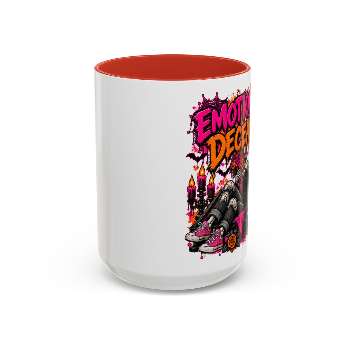 Emotionally Deceased Coffee Mug | Sarcastic Gothic Ceramic Mug by Subbin4Sanity