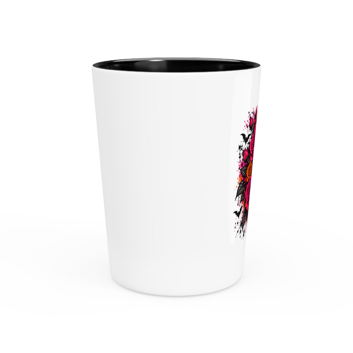 Deadly Blooms Shot Glass | Gothic Floral Skull Drinking Glass by Subbin4Sanity