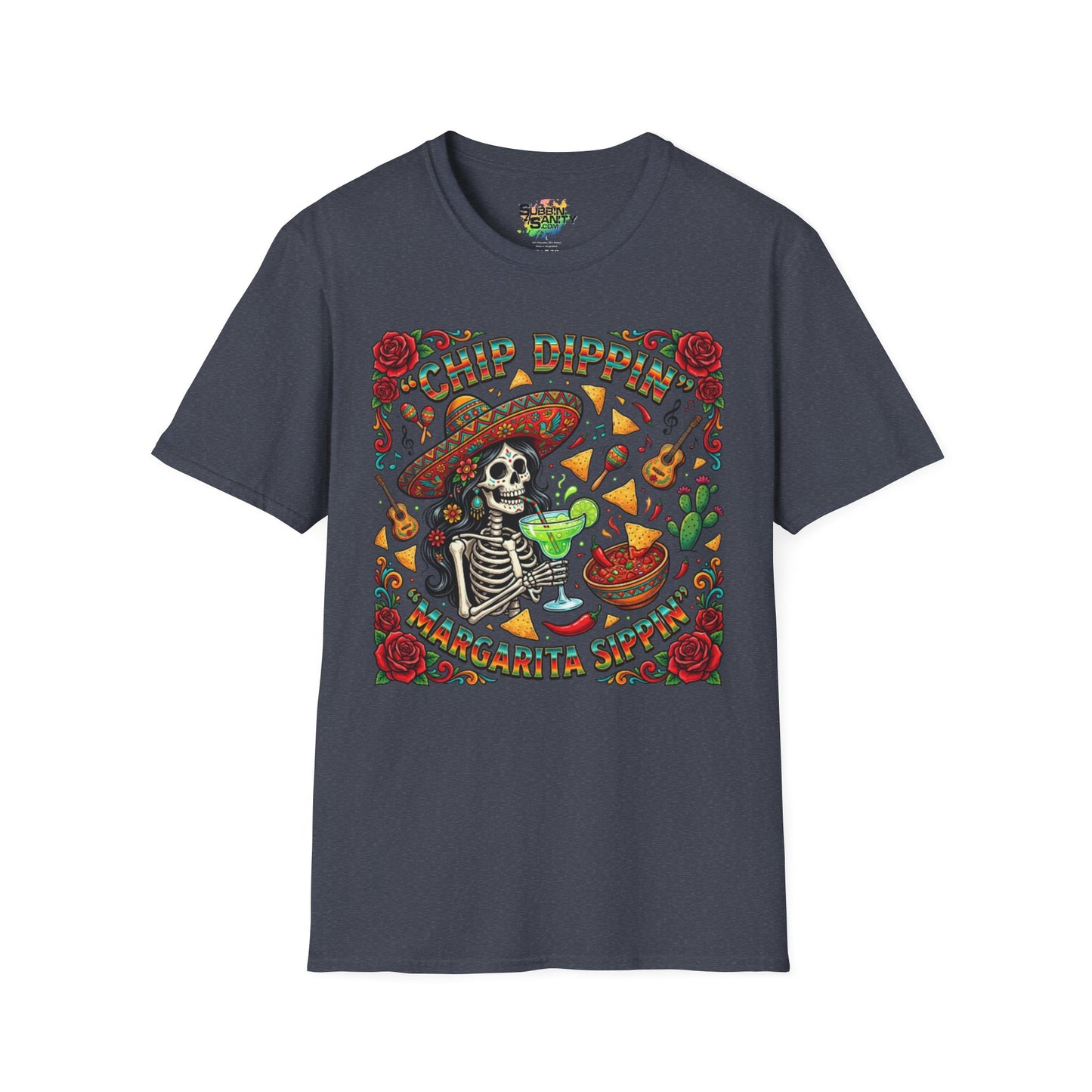 "Chip Dippin Margarita Sippin" (Circle) | Unisex Softstyle T-Shirt