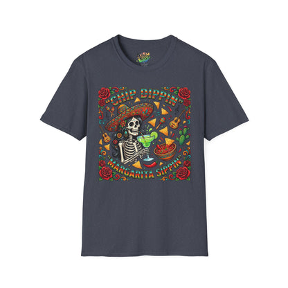 "Chip Dippin Margarita Sippin" (Circle) | Unisex Softstyle T-Shirt