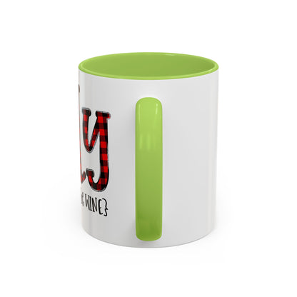Christmas Coffee Mug, 11oz, "Jolly but it could be the WINE"