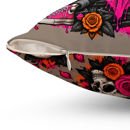 Emotionally Deceased + Deadly Blooms Double-Sided Pillowcase & Insert | Gothic Halloween Decor by Subbin4Sanity