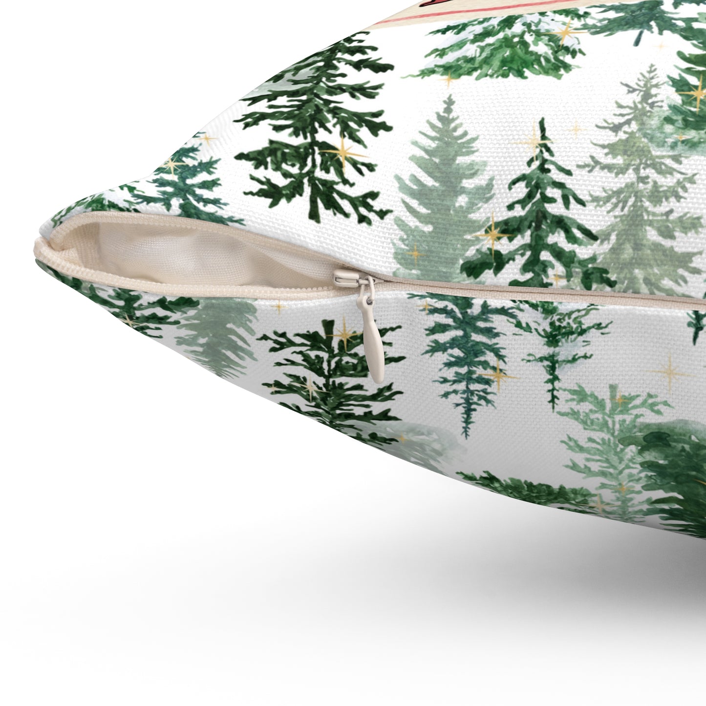 Christmas Pillowcase & Pillow Insert white with Christmas tree pattern "I'm gunna go lay under the Christmas tree so my family knows I'm a gift"