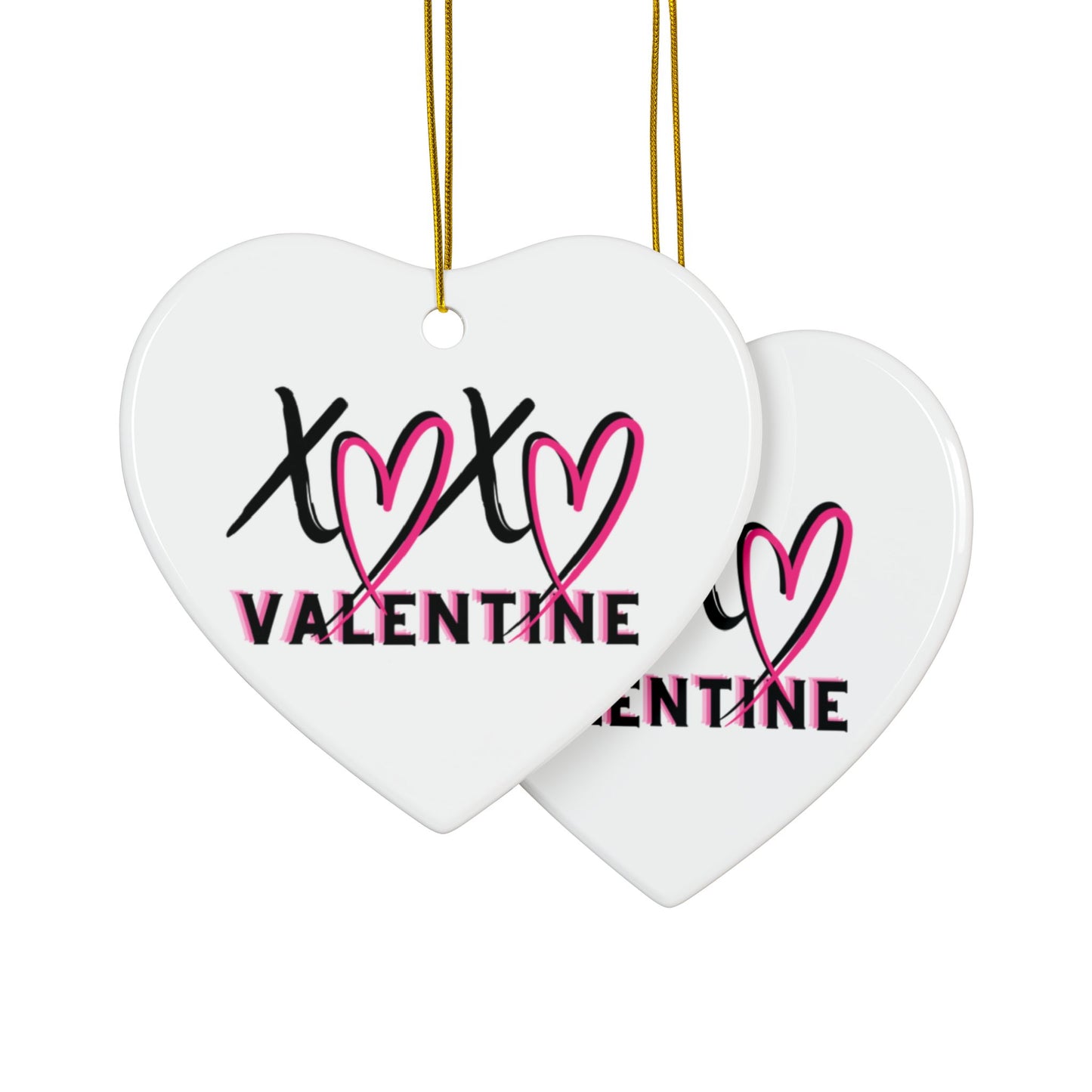 XOXO Valentine Ceramic Ornament | Flirty Heart Valentine Decor Keepsake by Subbin4Sanity