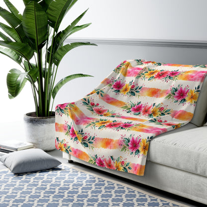 Wildflower Garden Stripe Pattern – Splatter Bloom Collection – Original Seamless Design By Subbin4Sanity