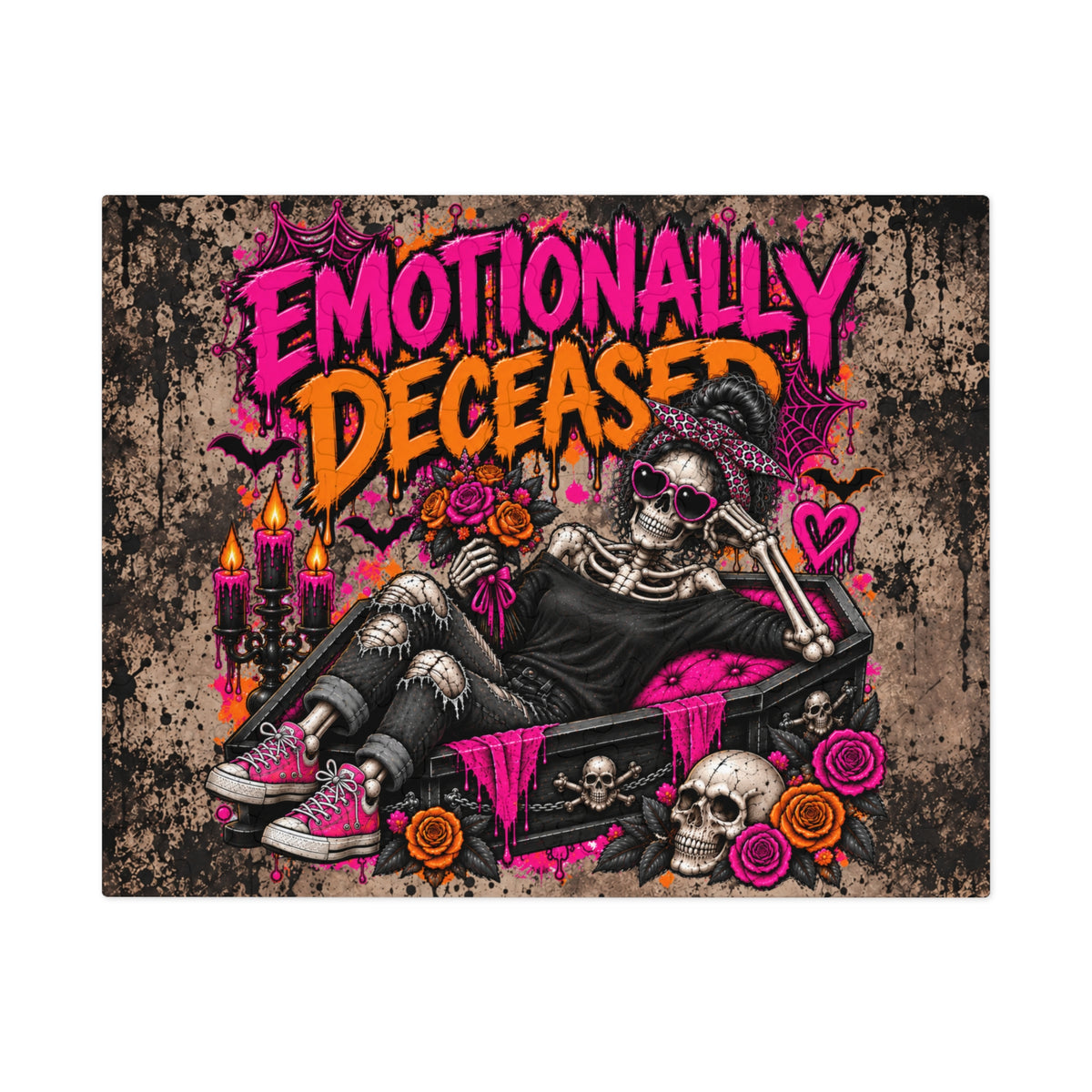 Emotionally Deceased Halloween Jigsaw Puzzle | Dark Humor Gothic Puzzle by Subbin4Sanity