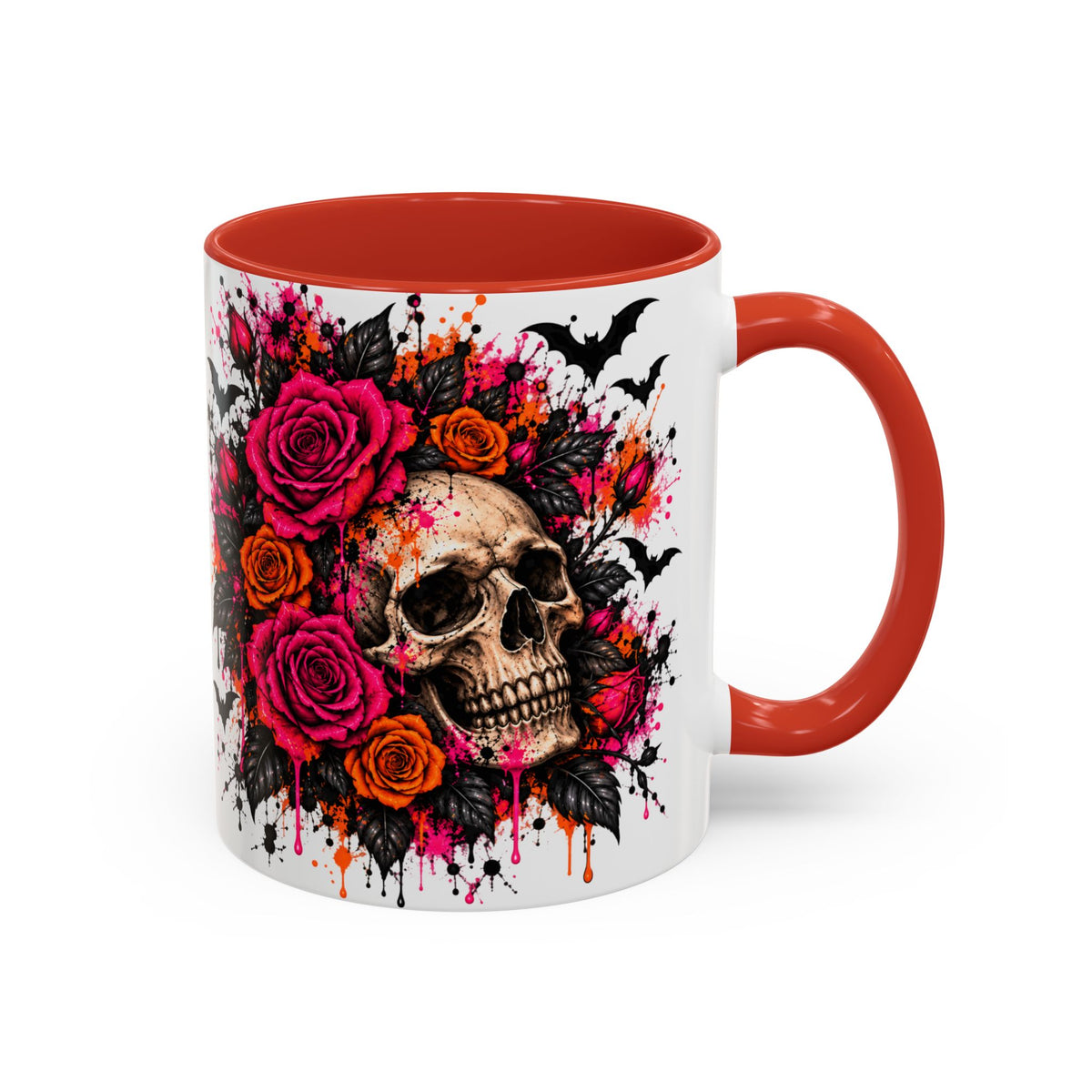 Deadly Blooms Coffee Mug | Gothic Floral Skull Ceramic Mug by Subbin4Sanity