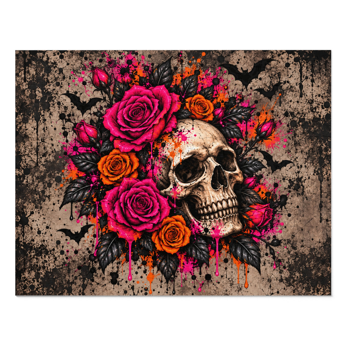 Deadly Blooms Halloween Jigsaw Puzzle | Gothic Floral Skull Puzzle by Subbin4Sanity