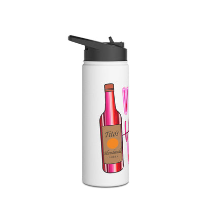 "V Is For Vodka" Stainless Steel Valentines Water Bottle — Valentine's Day Water Bottle