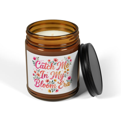 "Catch Me In My Bloom Era" - Scented Amber Jar Soy Candle