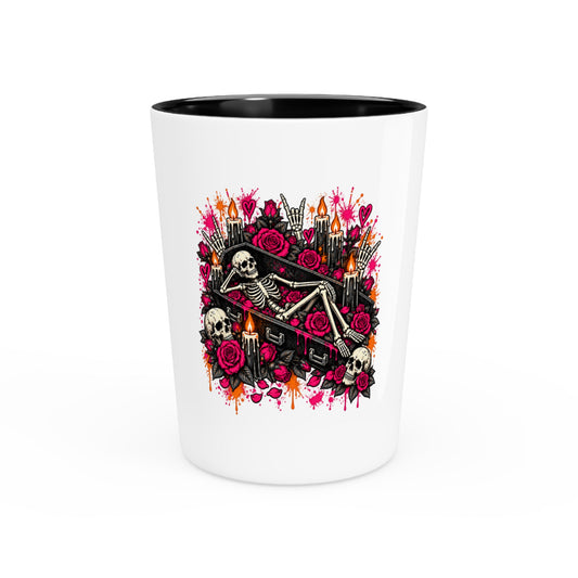 Dead & Unbothered Shot Glass | Gothic Skeleton Drinking Glass by Subbin4Sanity