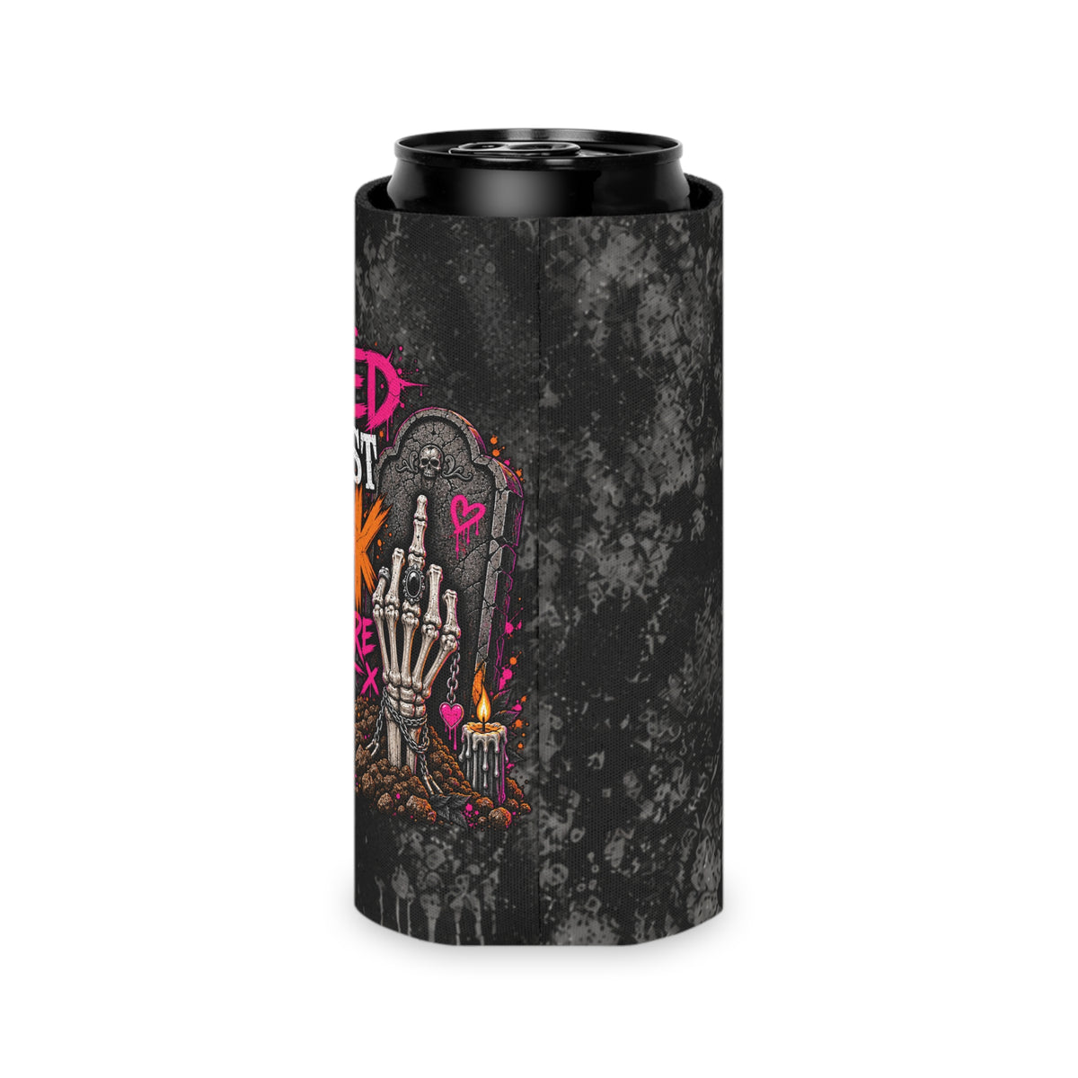 I Buried My Last Fuck Right Here Foam Grip Koozie | Sarcastic Gothic Can Cooler by Subbin4Sanity