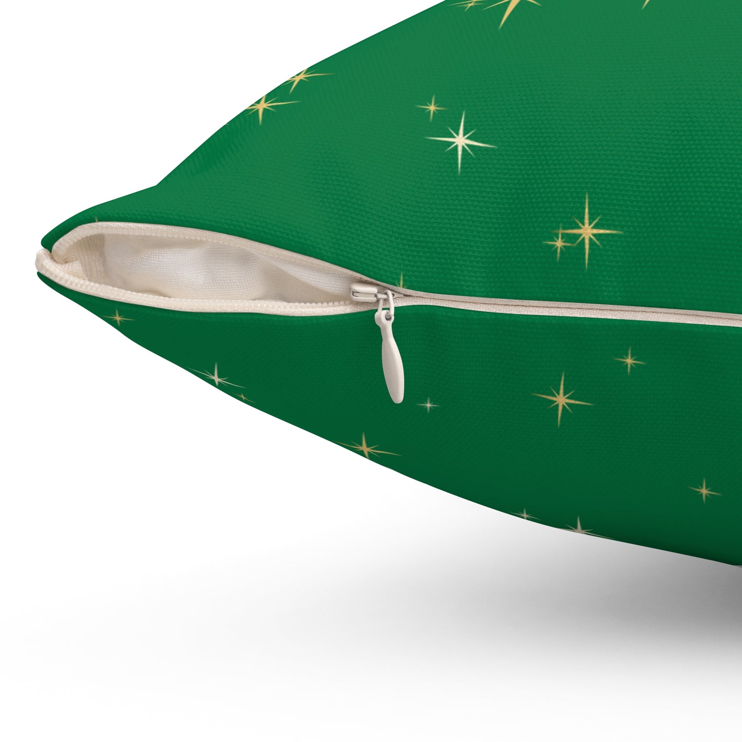 Christmas green Pillowcase & Pillow Insert with star pattern "merry christmas yall"